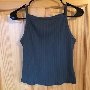 Women's Grey Ribbed Tank Top